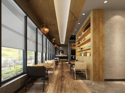 工业风咖啡厅3D模型下载